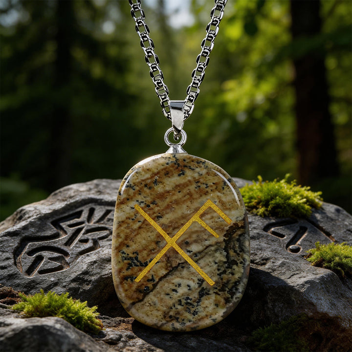 WorldNorse Gibo Auja Rune -Kristallkette - Bildjaspis - image 14