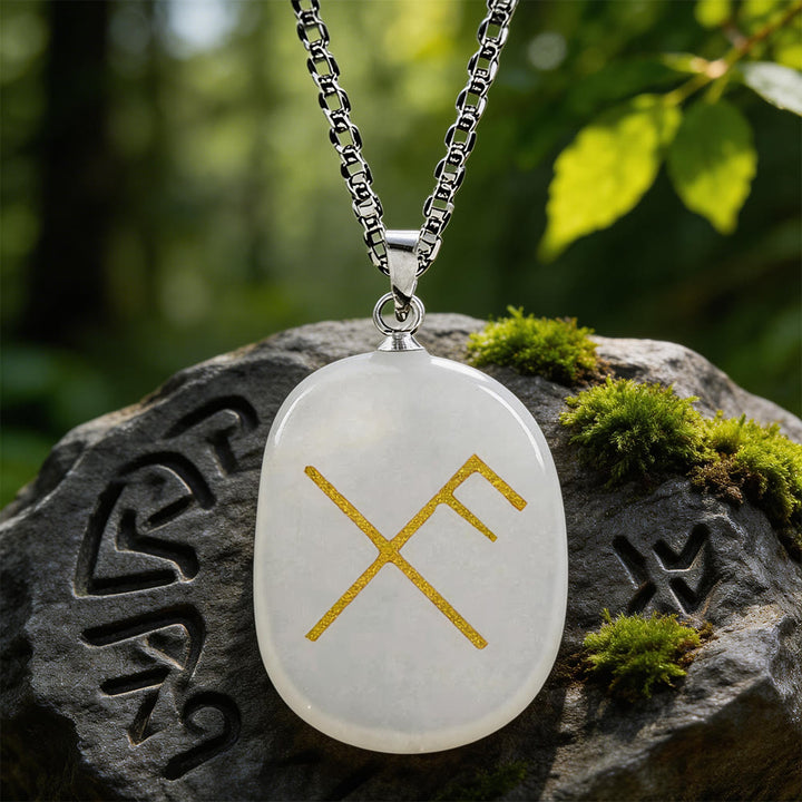 WorldNorse Gibo Auja Rune -Kristallkette - Klarer Quarz - image 7