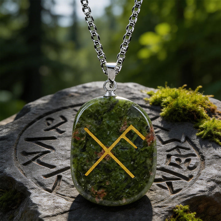 WorldNorse Gibo Auja Rune -Kristallkette - Unakit - image 11