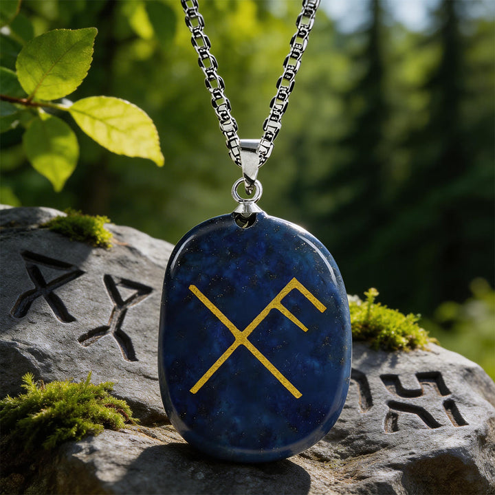 WorldNorse Gibo Auja Rune -Kristallkette - Lapislazuli - image 9