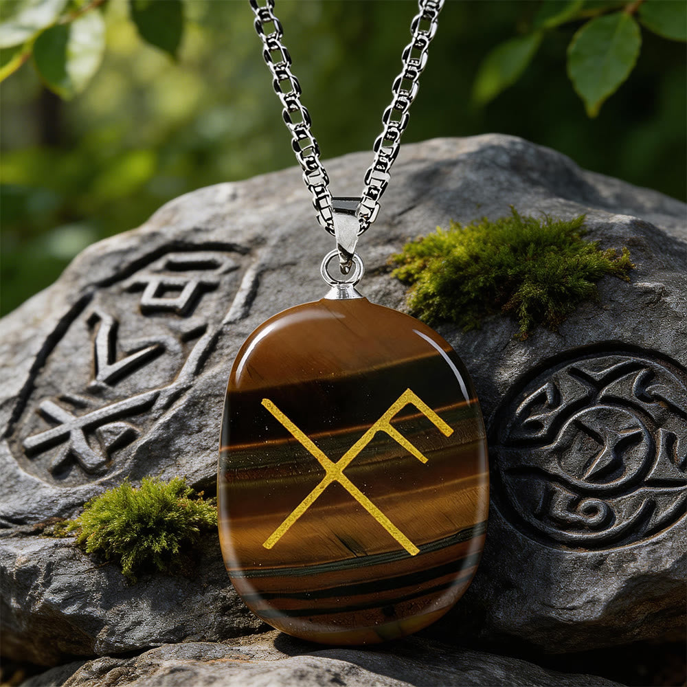 WorldNorse Gibo Auja Rune -Kristallkette - Tigerauge - image 10