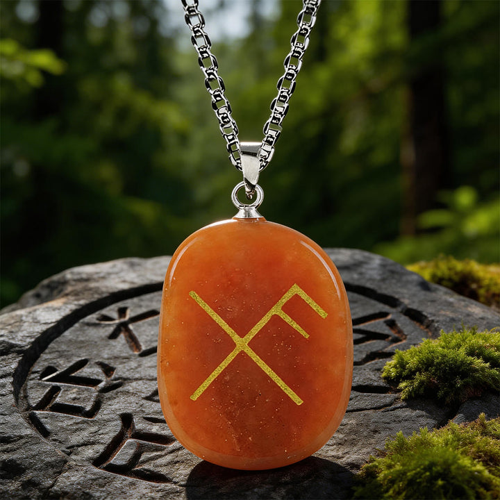WorldNorse Gibo Auja Rune -Kristallkette - Roter Aventurin - image 8