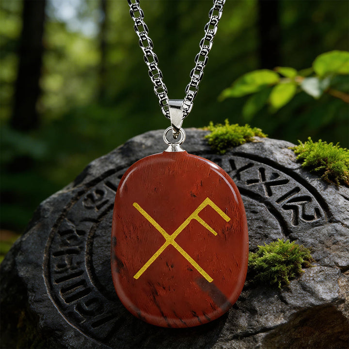 WorldNorse Gibo Auja Rune -Kristallkette - Roter Jaspis - image 5