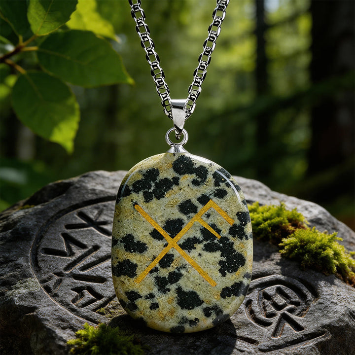 WorldNorse Gibo Auja Rune -Kristallkette - Dalmatiner-Jaspis - image 12