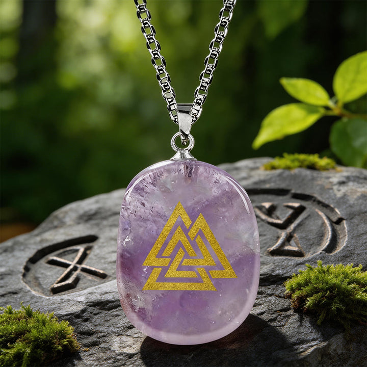 WorldNorse Valknut Stärke-Siegel Kristallkette - Amethyst - image 5