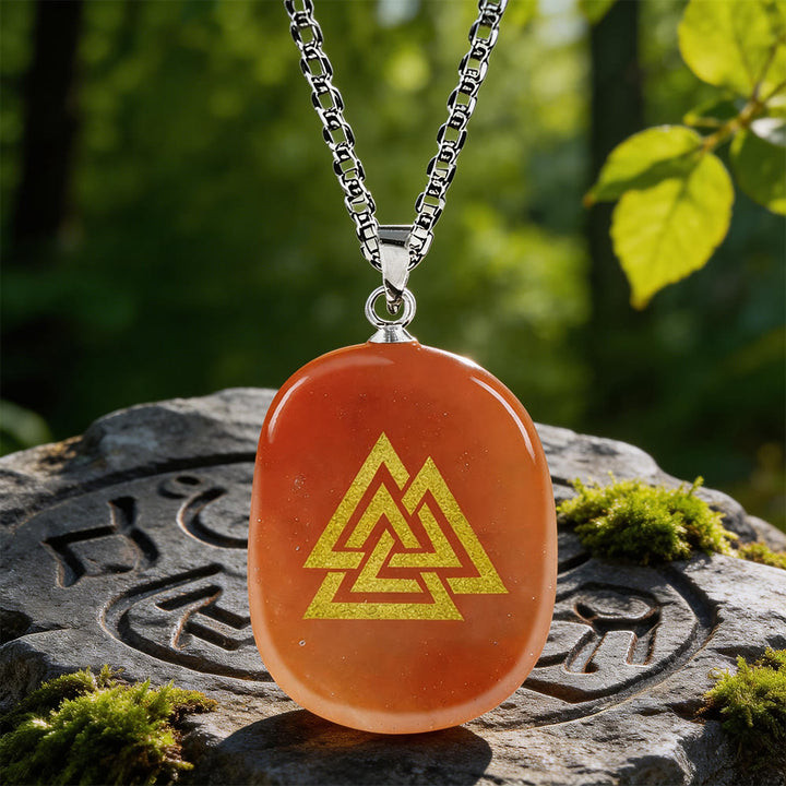WorldNorse Valknut Stärke-Siegel Kristallkette - Roter Aventurin - image 8