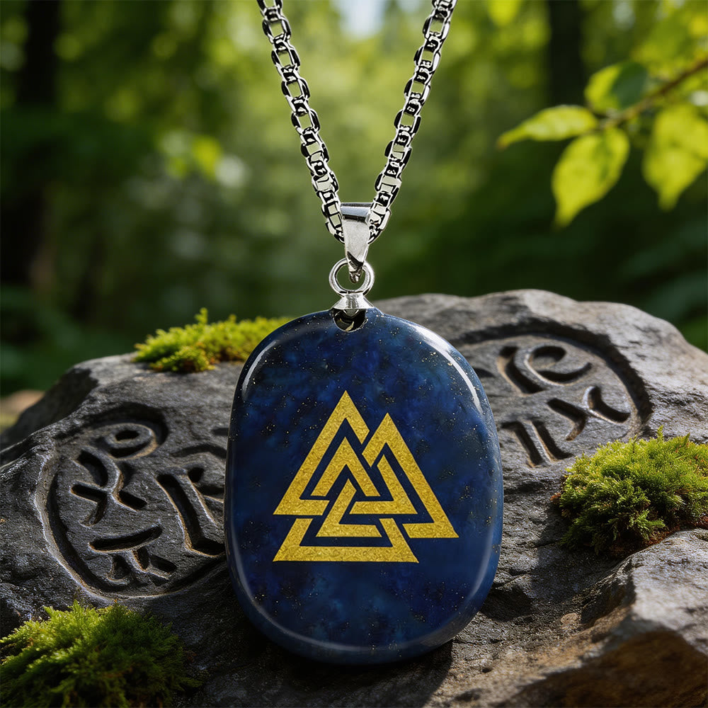 WorldNorse Valknut Stärke-Siegel Kristallkette - Lapislazuli - image 9