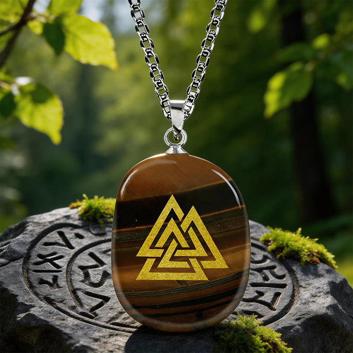 WorldNorse Valknut Stärke-Siegel Kristallkette - Tigerauge - image 10