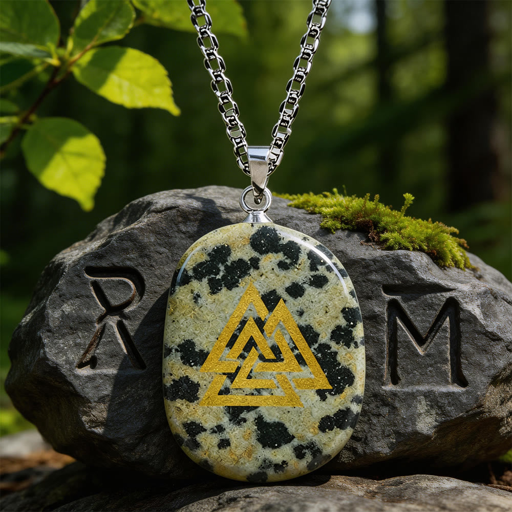 WorldNorse Valknut Stärke-Siegel Kristallkette - Dalmatiner-Jaspis - image 12