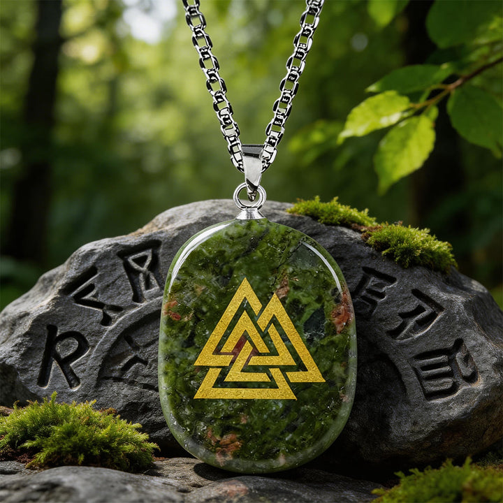 WorldNorse Valknut Stärke-Siegel Kristallkette - Unakit - image 11