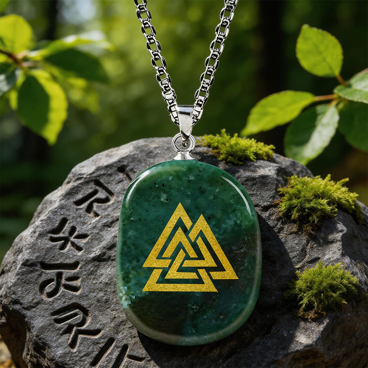 WorldNorse Valknut Stärke-Siegel Kristallkette - Indischer Achat - image 16