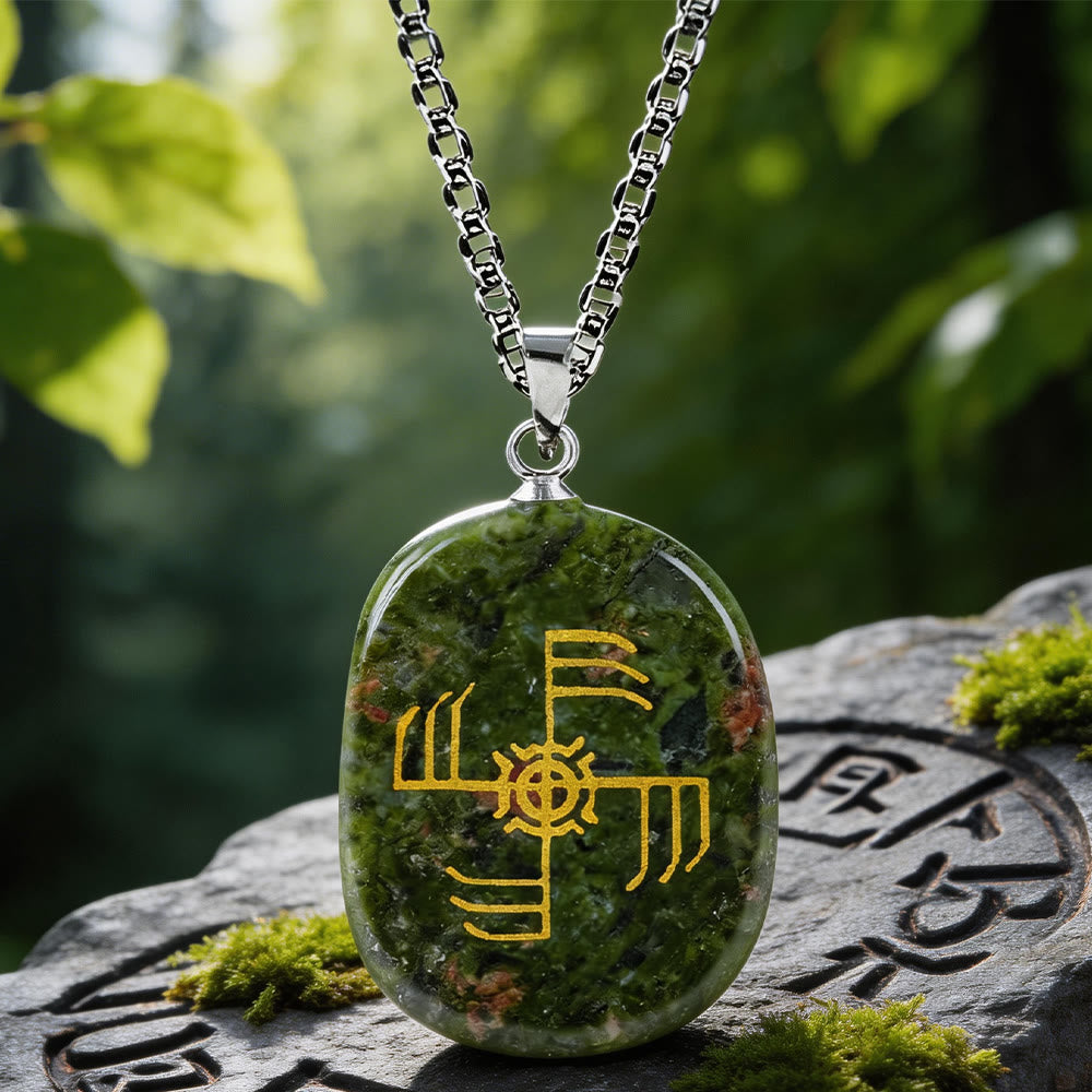 WorldNorse Ginfaxi Kriegerstärke Kristallkette - Unakit - image 11