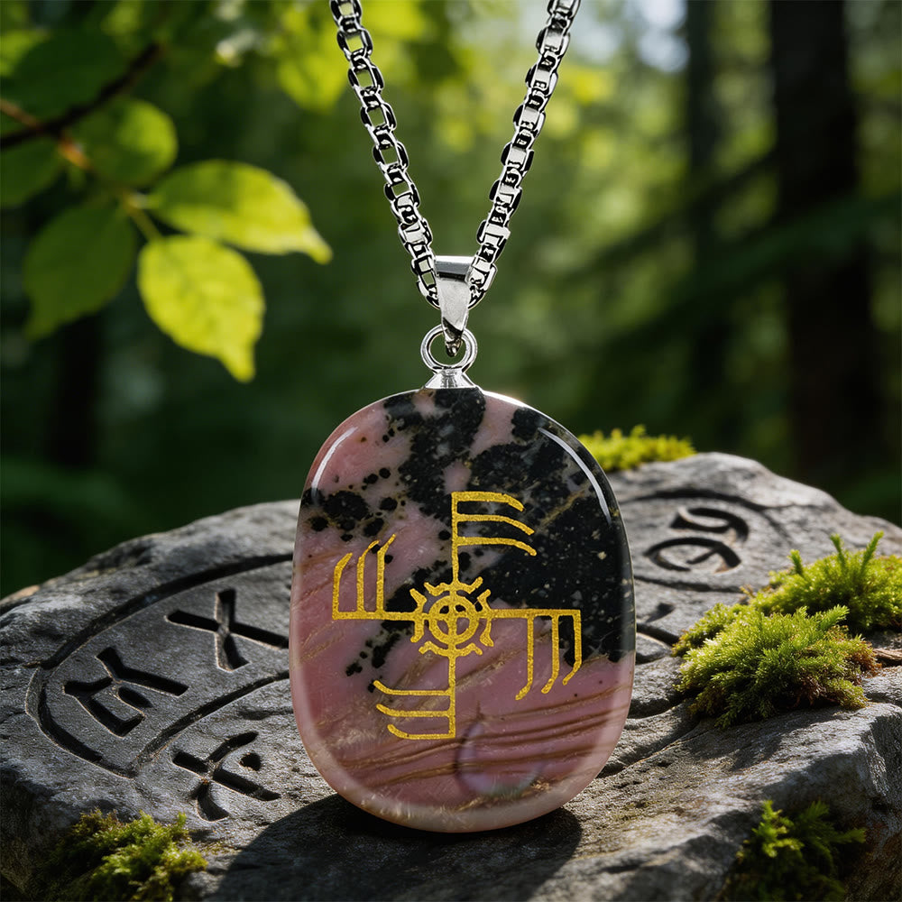 WorldNorse Ginfaxi Kriegerstärke Kristallkette - Rhodochrosit - image 13