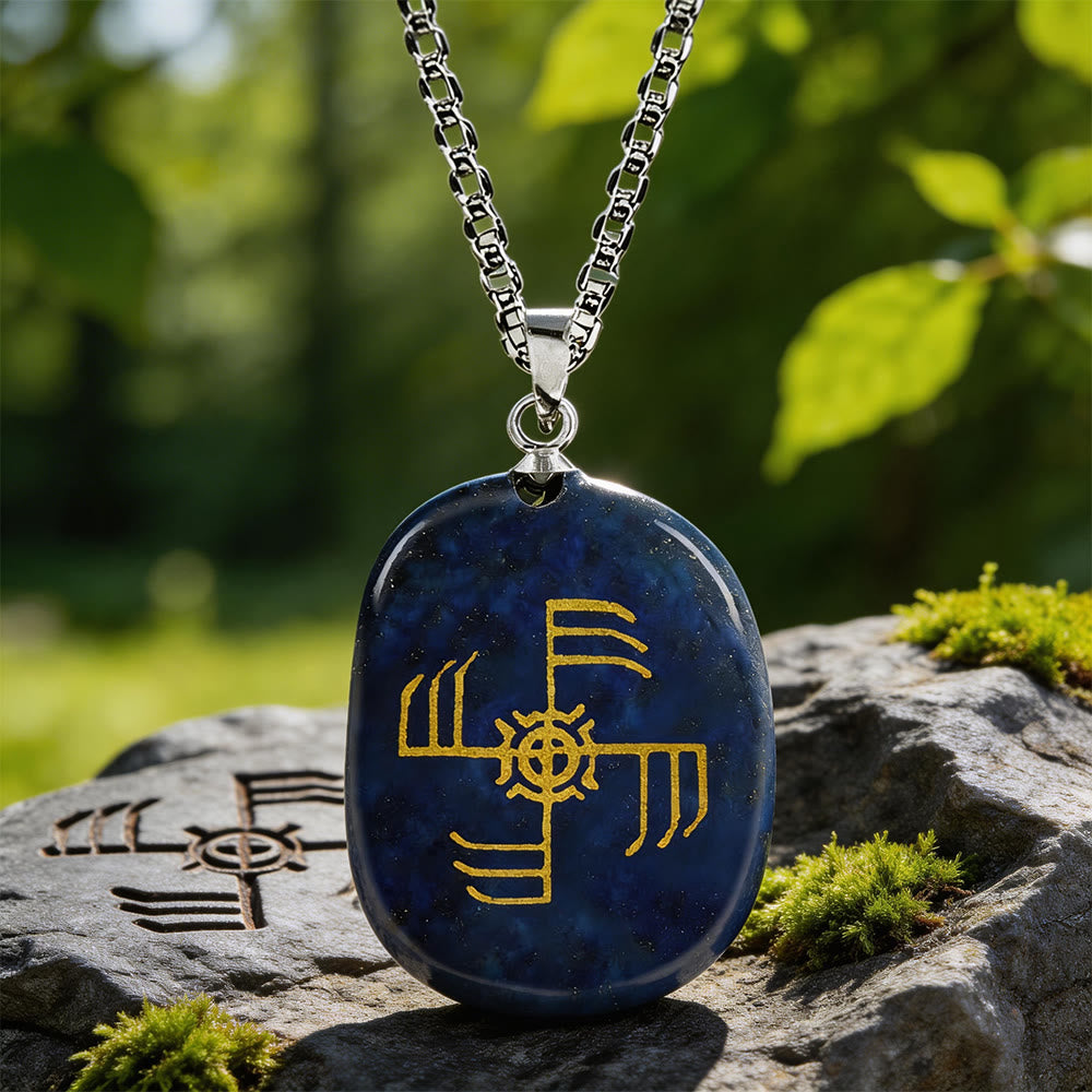WorldNorse Ginfaxi Kriegerstärke Kristallkette - Lapislazuli - image 9