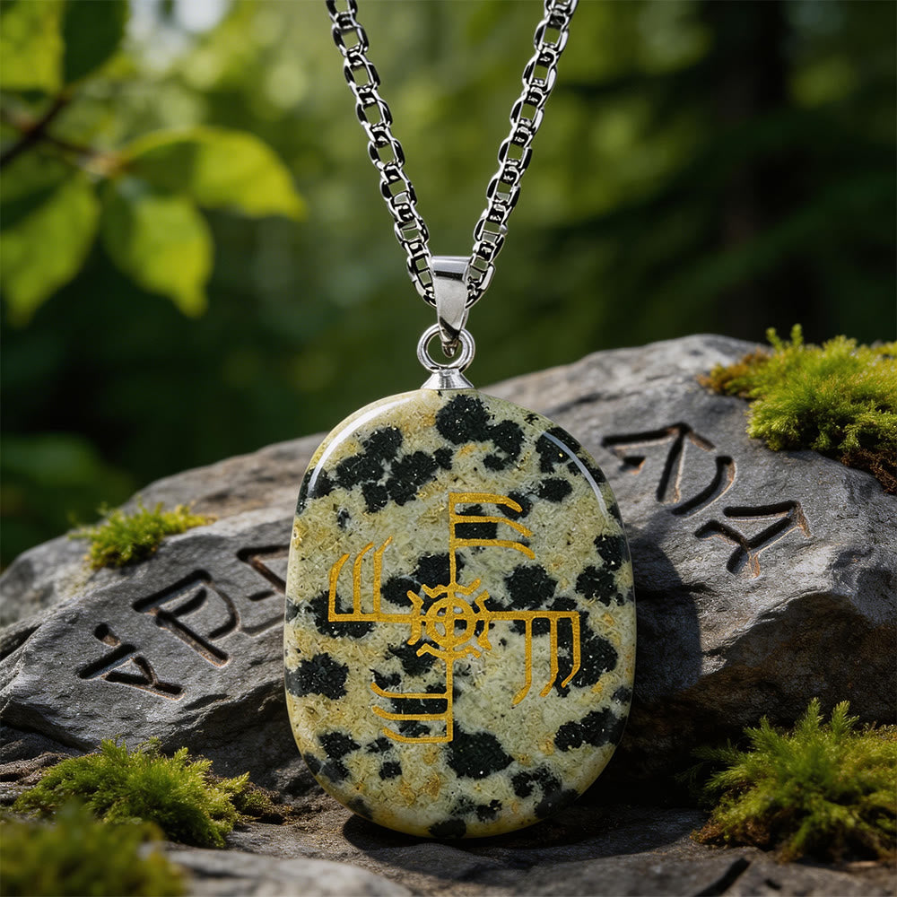 WorldNorse Ginfaxi Kriegerstärke Kristallkette - Dalmatiner-Jaspis - image 12
