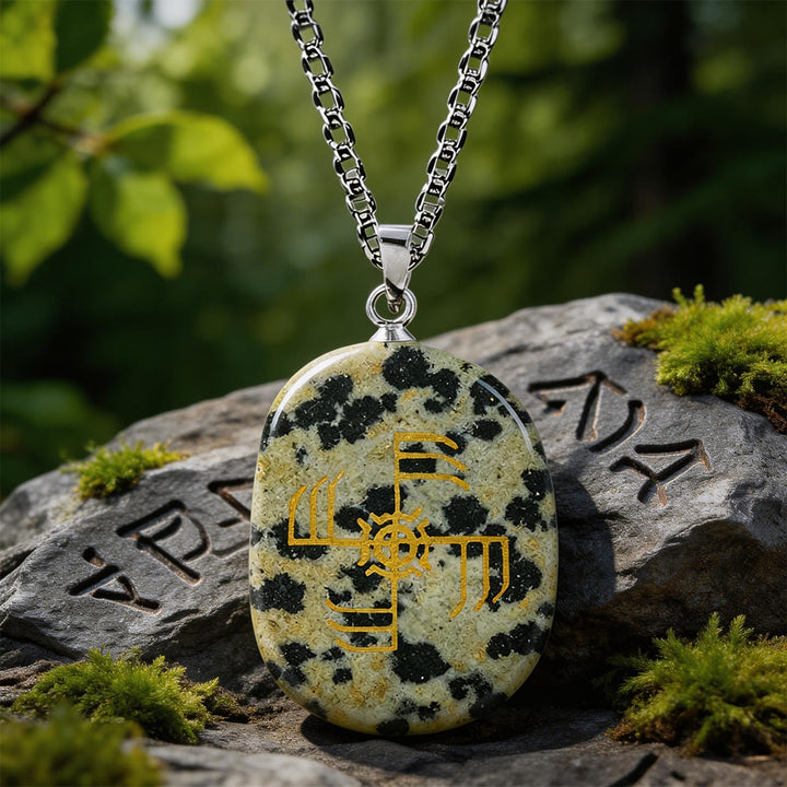 WorldNorse Ginfaxi Kriegerstärke Kristallkette - Dalmatiner-Jaspis - image 12