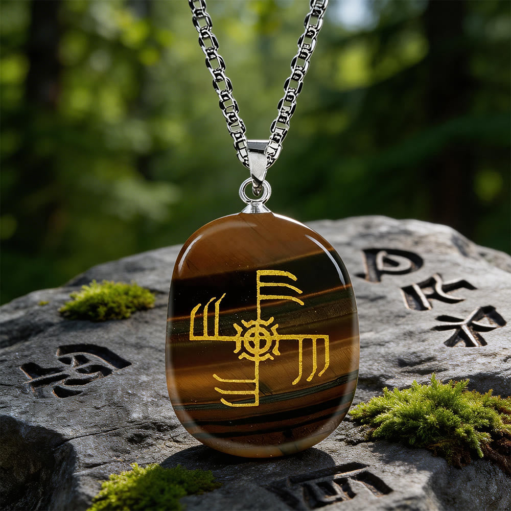 WorldNorse Ginfaxi Kriegerstärke Kristallkette - Tigerauge - image 10