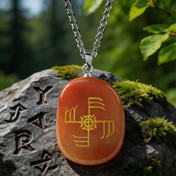 WorldNorse Ginfaxi Kriegerstärke Kristallkette - Roter Achat - image 6