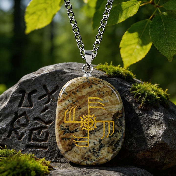 WorldNorse Ginfaxi Kriegerstärke Kristallkette - Bildjaspis - image 14