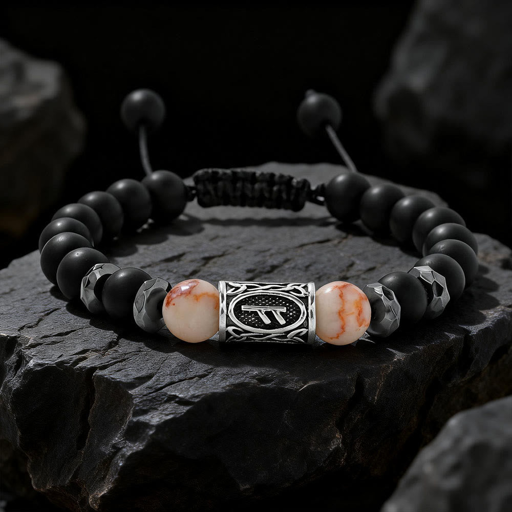 WorldNorse Viking Runen Stärke Kristallperlenarmband - Red Network Stone - image 14