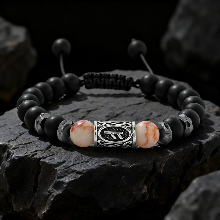 WorldNorse Viking Runen Stärke Kristallperlenarmband - Red Network Stone - image 14