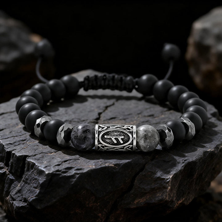 WorldNorse Viking Runen Stärke Kristallperlenarmband - Labradorit - image 0