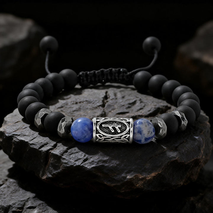 WorldNorse Viking Runen Stärke Kristallperlenarmband - Blauer Fleckenjaspis - image 6