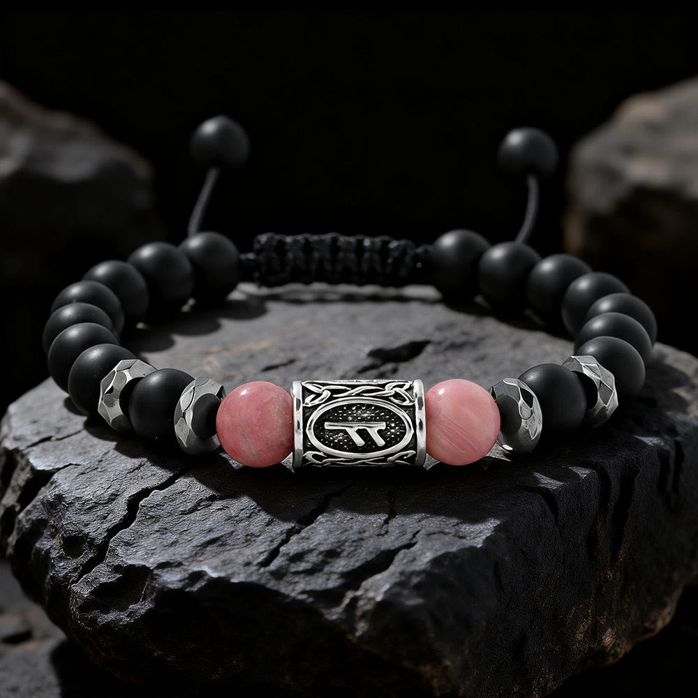 WorldNorse Viking Runen Stärke Kristallperlenarmband - Rhodochrosit - image 7
