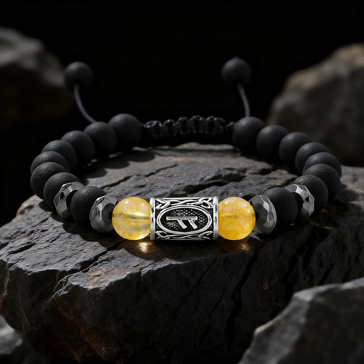 WorldNorse Viking Runen Stärke Kristallperlenarmband - Citrin - image 10