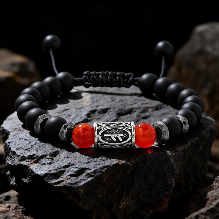 WorldNorse Viking Runen Stärke Kristallperlenarmband - Roter Achat - image 5