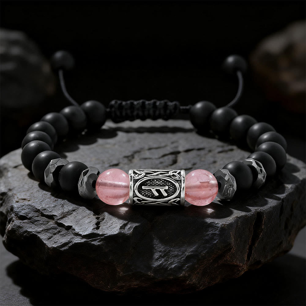WorldNorse Viking Runen Stärke Kristallperlenarmband - Wassermelonenrot Kristall - image 1