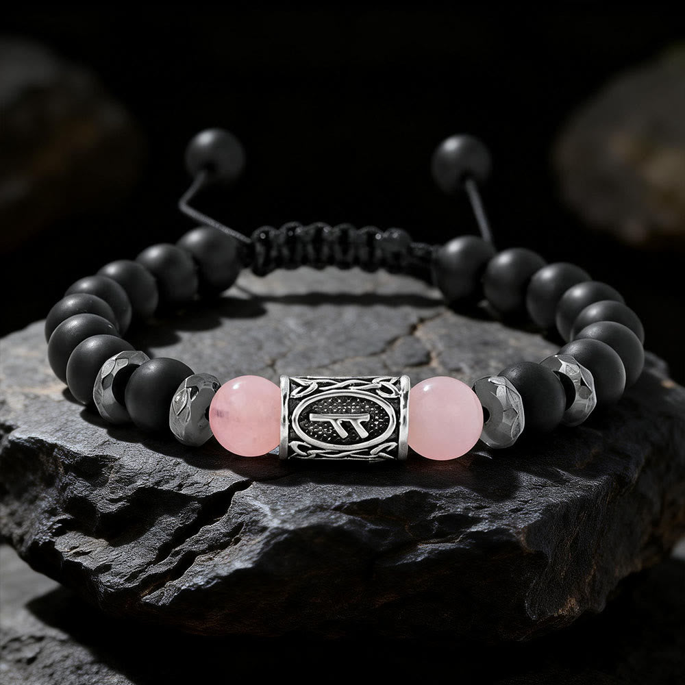 WorldNorse Viking Runen Stärke Kristallperlenarmband - Rosenquarz - image 17