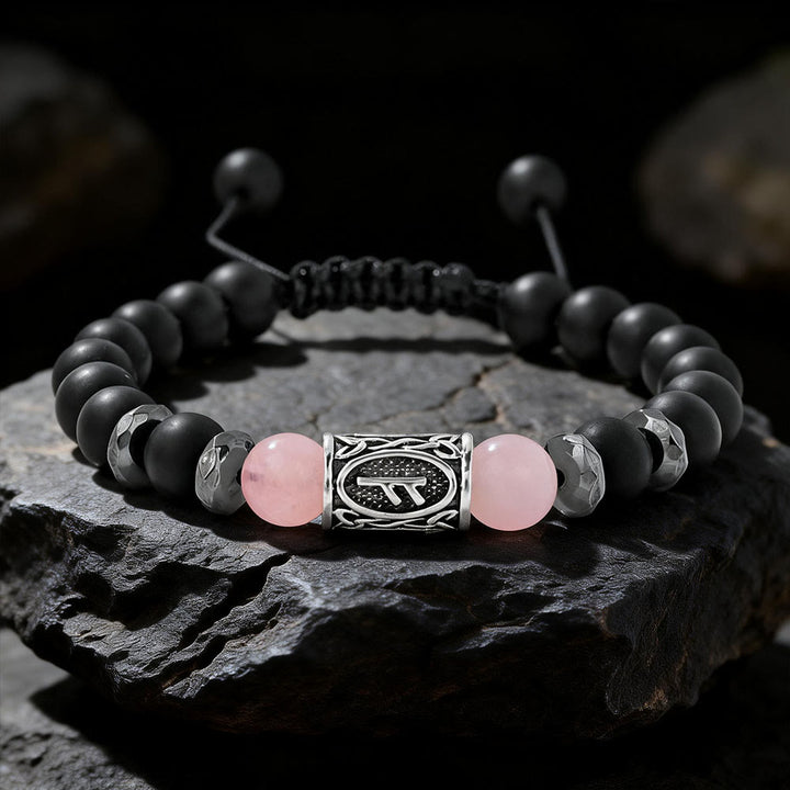 WorldNorse Viking Runen Stärke Kristallperlenarmband - Rosenquarz - image 17