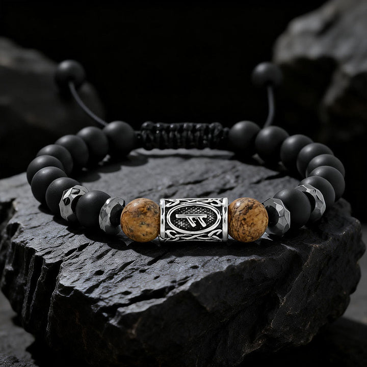 WorldNorse Viking Runen Stärke Kristallperlenarmband - Bildjaspis - image 15