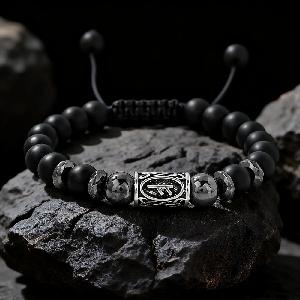 WorldNorse Viking Runen Stärke Kristallperlenarmband - Hematit - image 13