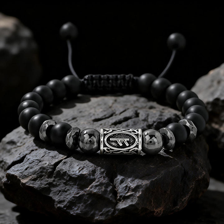 WorldNorse Viking Runen Stärke Kristallperlenarmband - Hematit - image 13