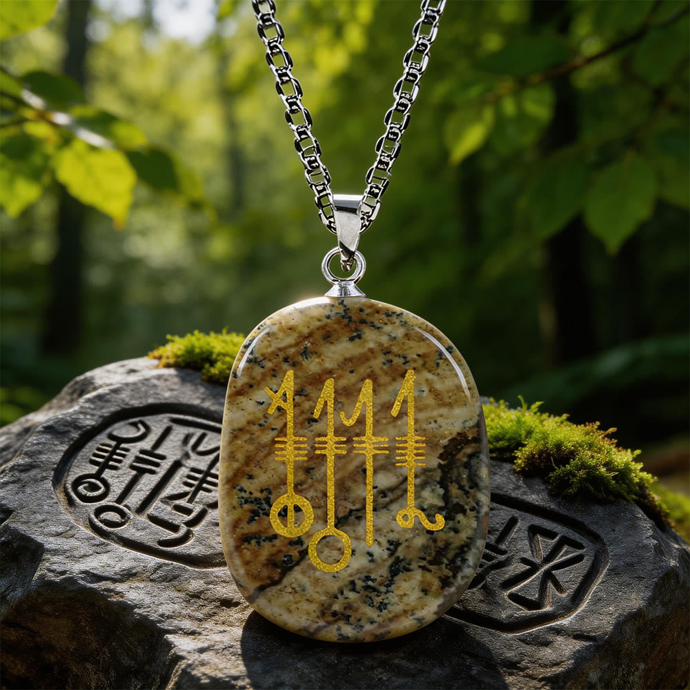 WorldNorse Svefnthorn Slumber Stave Crystal Necklace - Bildjaspis - image 14