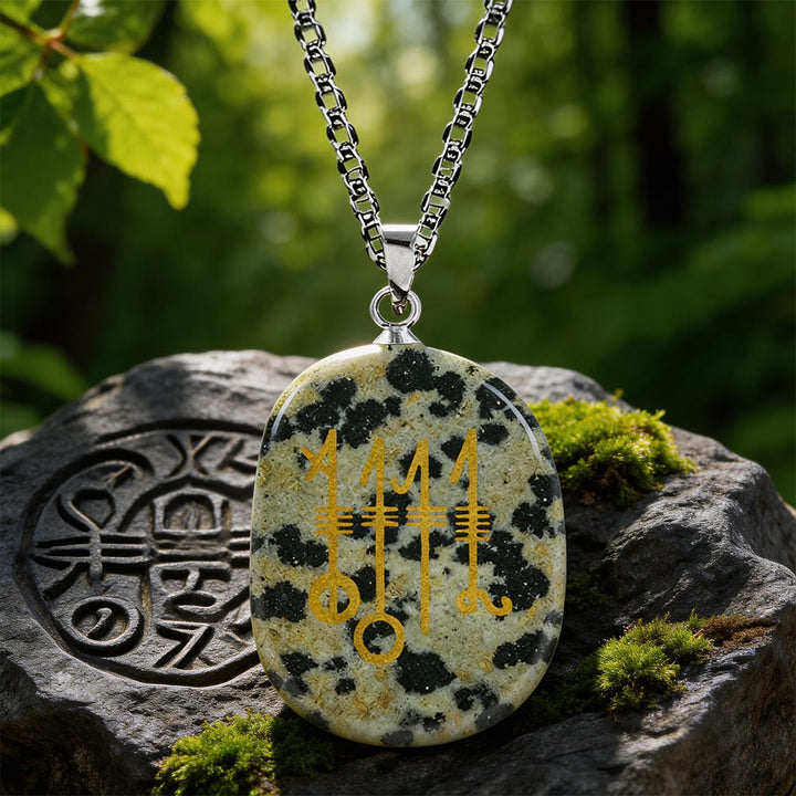 WorldNorse Svefnthorn Slumber Stave Crystal Necklace - Dalmatiner-Jaspis - image 12