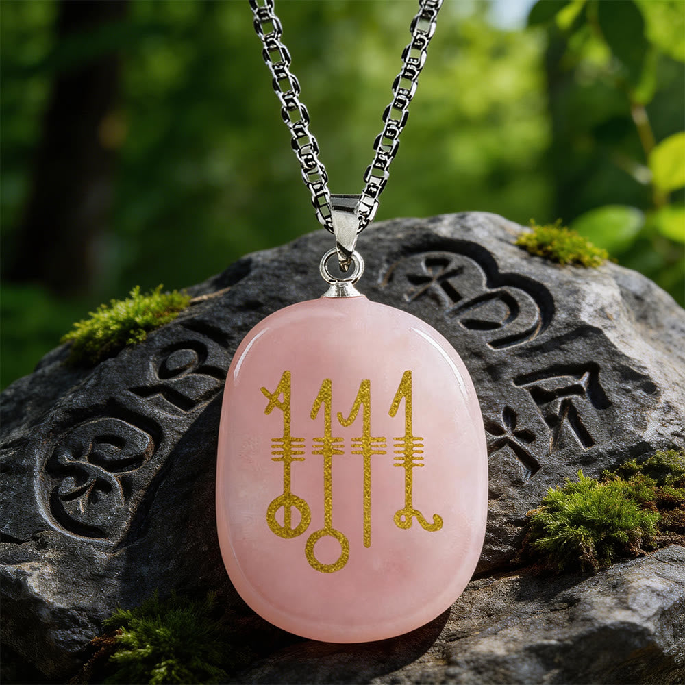 WorldNorse Svefnthorn Slumber Stave Crystal Necklace - Rosenquarz - image 4