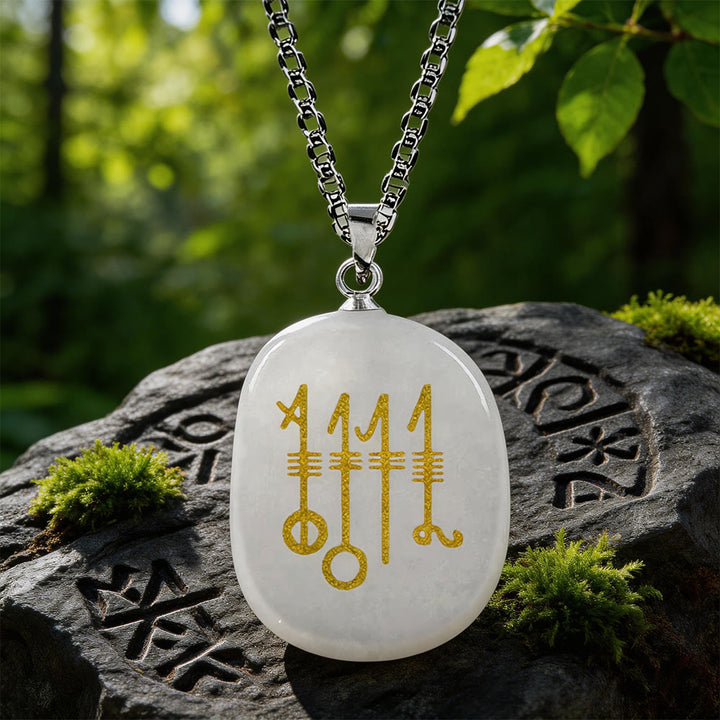 WorldNorse Svefnthorn Slumber Stave Crystal Necklace - Klarer Quarz - image 0