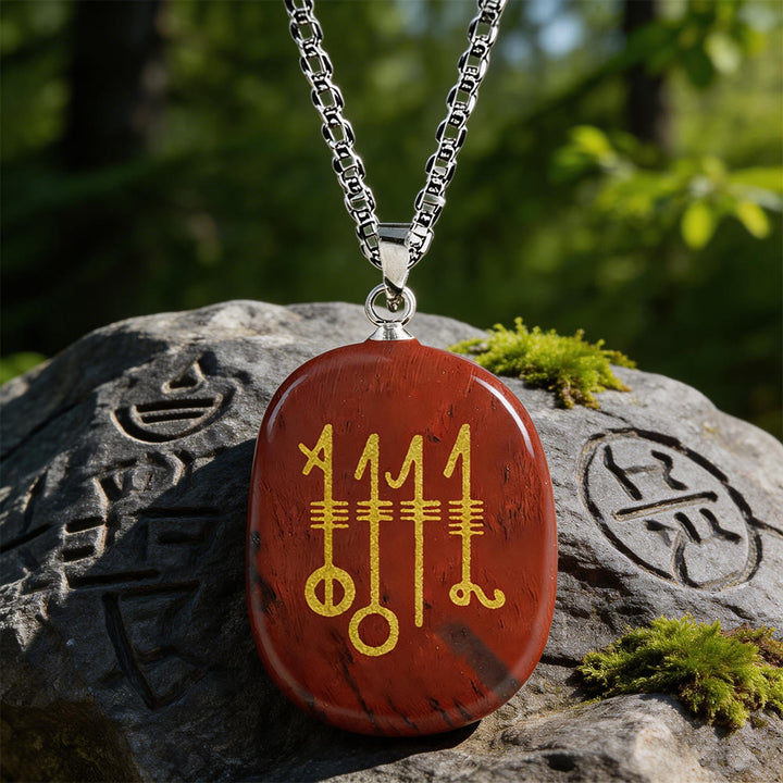 WorldNorse Svefnthorn Slumber Stave Crystal Necklace - Roter Jaspis - image 6