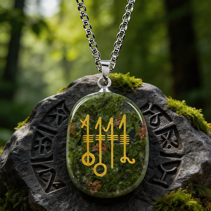 WorldNorse Svefnthorn Slumber Stave Crystal Necklace - Unakit - image 11