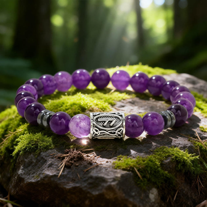 WorldNorse Viking Runes Segen Kristallperlenarmband - Amethyst - image 7