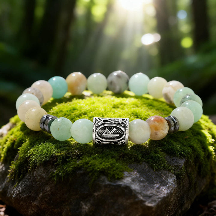 WorldNorse Viking Runes Segen Kristallperlenarmband - Amazonit - image 11