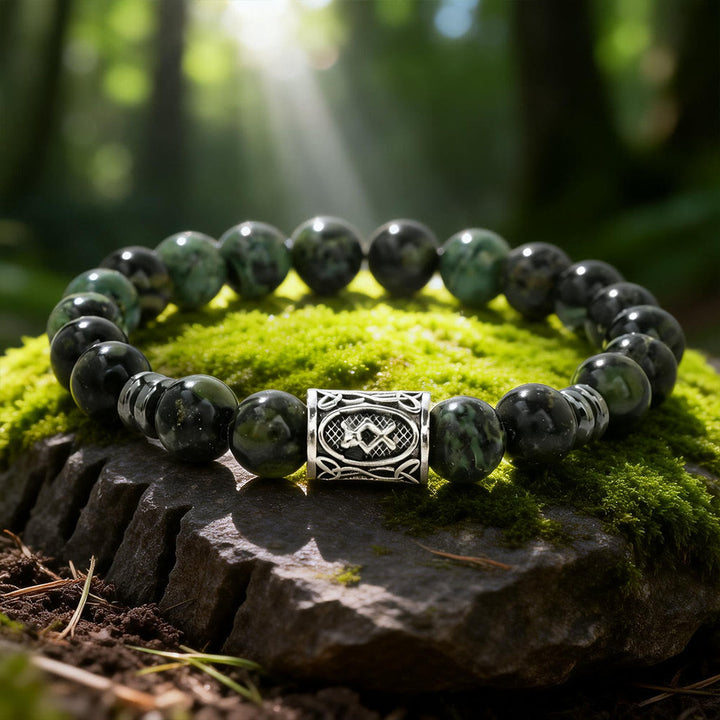 WorldNorse Viking Runes Segen Kristallperlenarmband - Kambamba Jasper - image 14