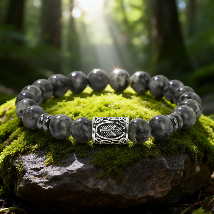 WorldNorse Viking Runes Segen Kristallperlenarmband - Labradorit - image 5