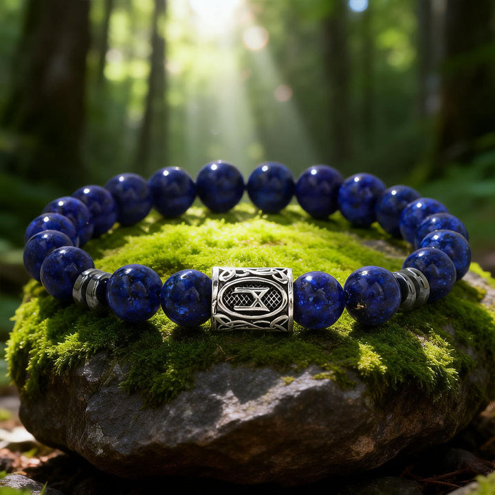 WorldNorse Viking Runes Segen Kristallperlenarmband - Lapislazuli - image 0