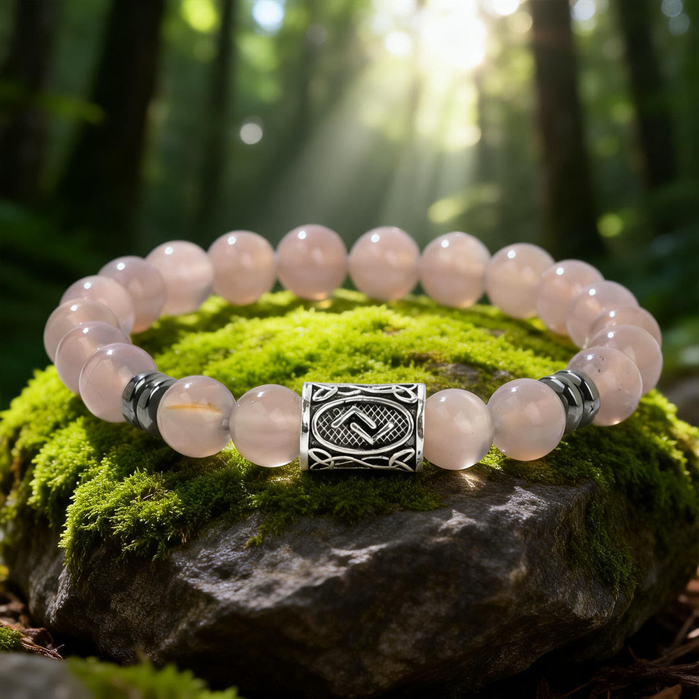 WorldNorse Viking Runes Segen Kristallperlenarmband - Grauer Achat - image 3