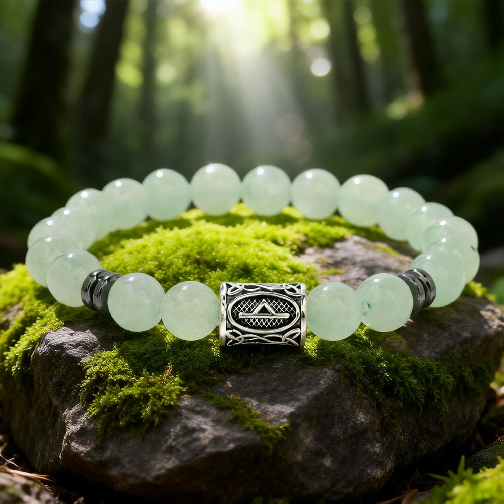 WorldNorse Viking Runes Segen Kristallperlenarmband - Grüner Aventurin - image 10