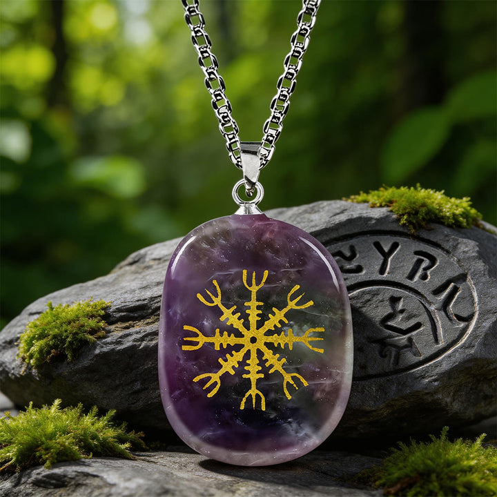 WorldNorse Nordischer Helm der Ehrfurcht Mut Kristallkette - Amethyst - image 5